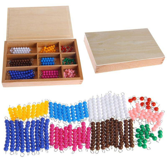 Wooden Box With Mathematics Material 1-9 Beads Bar
