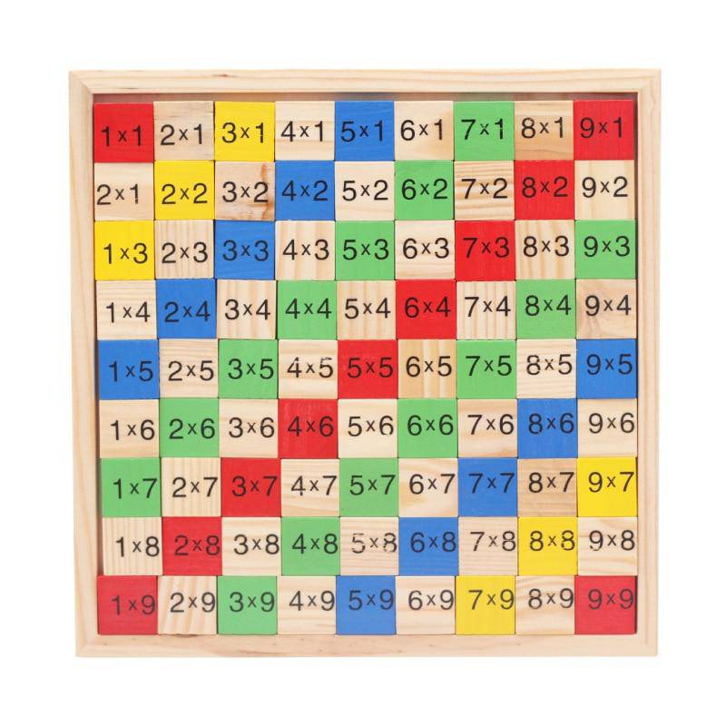 Wooden Multiplication Table Stacking Board
