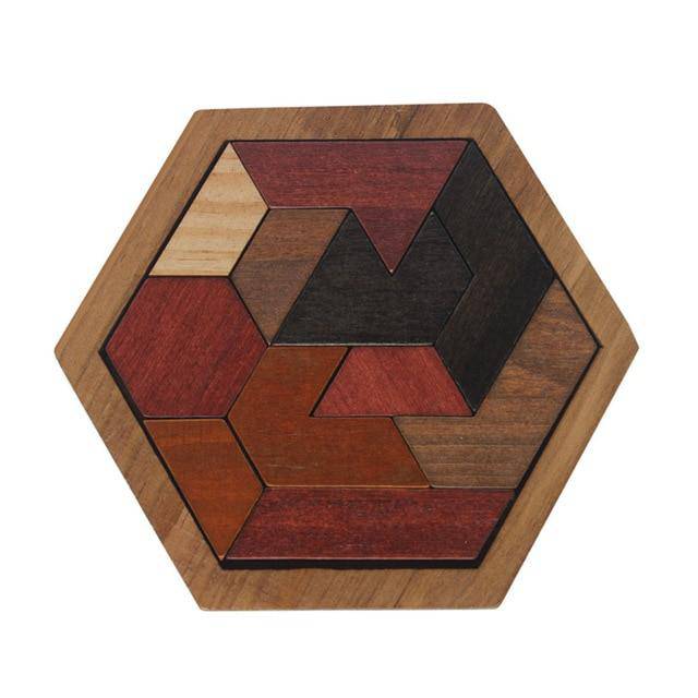Wooden Geometric Tangram Puzzle Toy