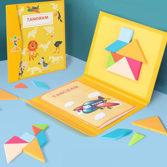 Wooden Colored Math Jigsaw Tangram Puzzle